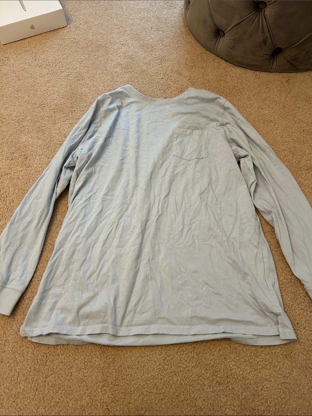 Ivory Ella Long-Sleeve Crew Pocket Shirt - Light Blue